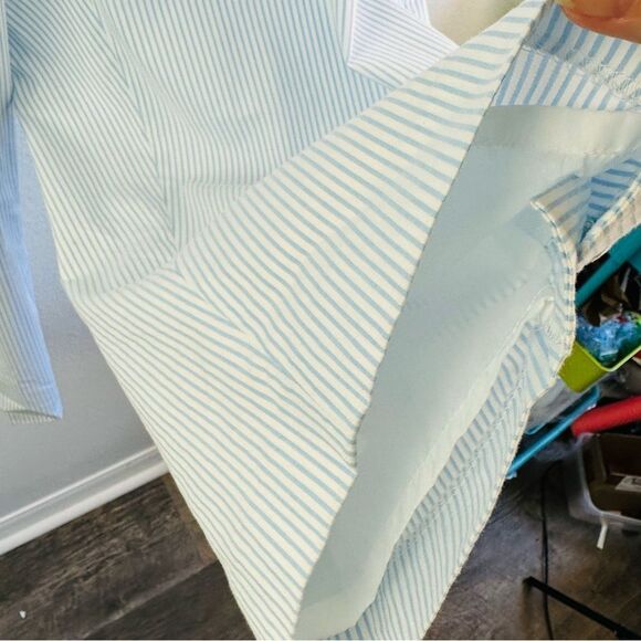 Dress Barn Blue White Striped Lined Wide Leg Pants Size 24 - Picture 3 of 5